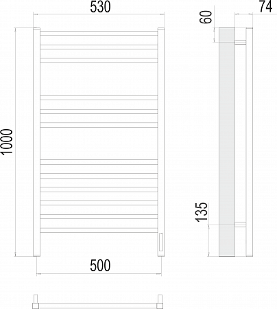 Ватикан П12 500х1000 электро (sensor quick touch) Полотенцесушитель TERMINUS) крашеные Кемерово - фото 3 Ватикан П12 500х1000 электро (sensor quick touch) Полотенцесушитель TERMINUS) крашеные Кемерово - фото 3