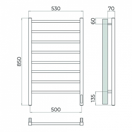 Ватикан П8 500х850 Электро Полотенцесушитель TERMINUS Оружейная сталь Кемерово - фото 4 Ватикан П8 500х850 Электро Полотенцесушитель TERMINUS Оружейная сталь Кемерово - фото 4
