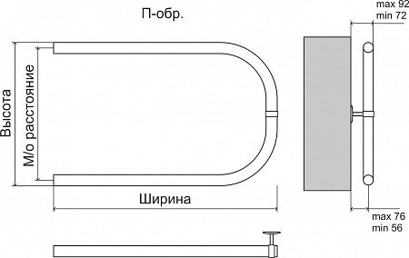 Эконом П-обр AISI 32х2 500х500 Полотенцесушитель  TERMINUS Кемерово - фото 3