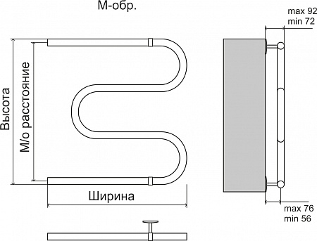 Эконом М-обр AISI 25 600х500 Полотенцесушитель  TERMINUS Кемерово - фото 3