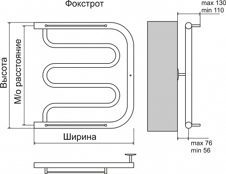 Фокстрот AISI 32х2 500х400 Полотенцесушитель  TERMINUS Кемерово - фото 4