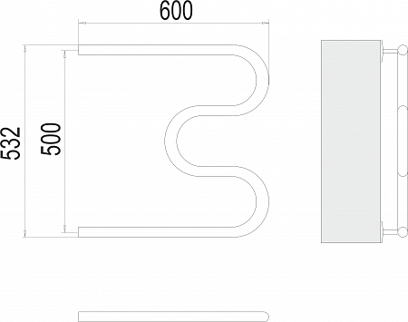 М-обр AISI 32х2 500х600 Полотенцесушитель  TERMINUS Кемерово - фото 3