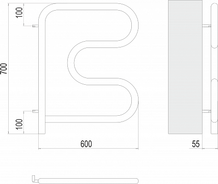 Электро 25 F-обр 600х600 поворотный Полотенцесушитель TERMINUS Кемерово - фото 3