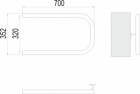 П-обр AISI 32х2 320х700 Полотенцесушитель  TERMINUS Кемерово - фото 3