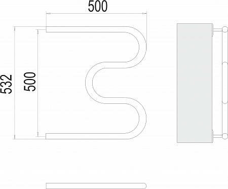 М-обр AISI 32х2 500х500 Полотенцесушитель  TERMINUS Кемерово - фото 3