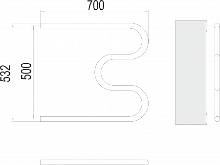 М-обр AISI 32х2 500х700 Полотенцесушитель  TERMINUS Кемерово - фото 3