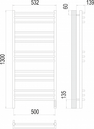 Прато П15 500х1300 электро (sensor quick touch) Полотенцесушитель  TERMINUS Кемерово - фото 3