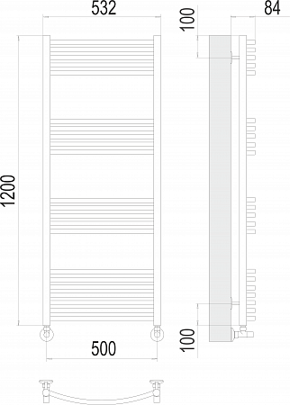 Классик П22 500х1200 Полотенцесушитель  TERMINUS Кемерово - фото 3