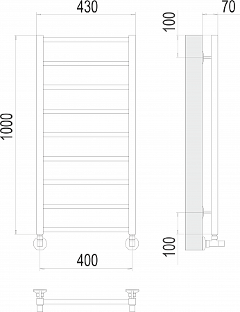 Контур П9 400х1000 Полотенцесушитель  TERMINUS Кемерово - фото 3