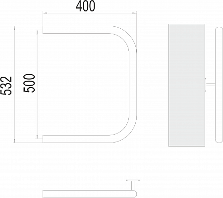 П-обр AISI 32х2 500х400 Полотенцесушитель  TERMINUS Кемерово - фото 3